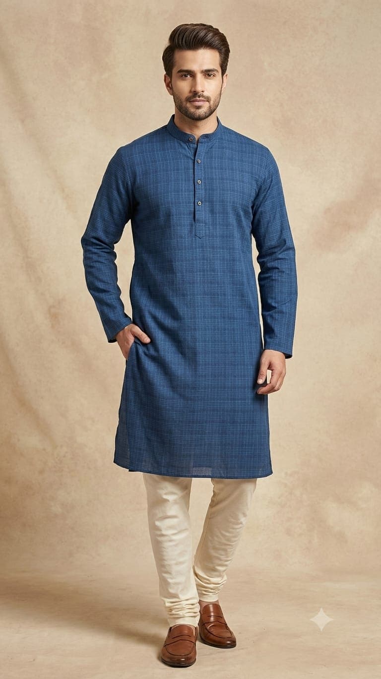 Indigo Column Panjabi