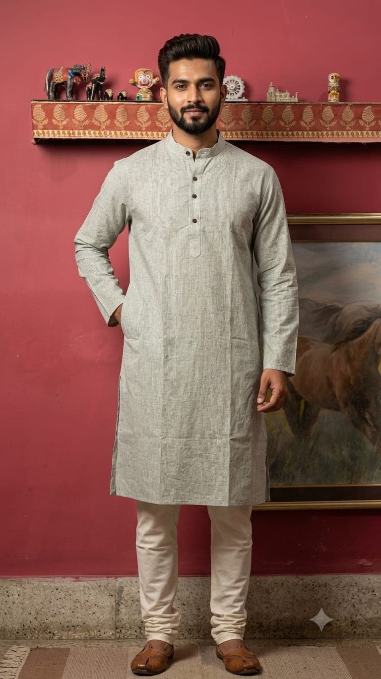 Pearl Grey Panjabi