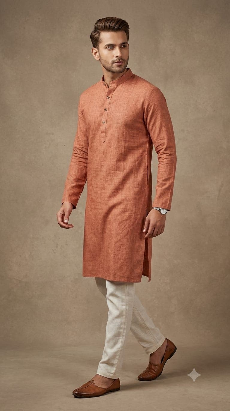 Burnt Coral Panjabi