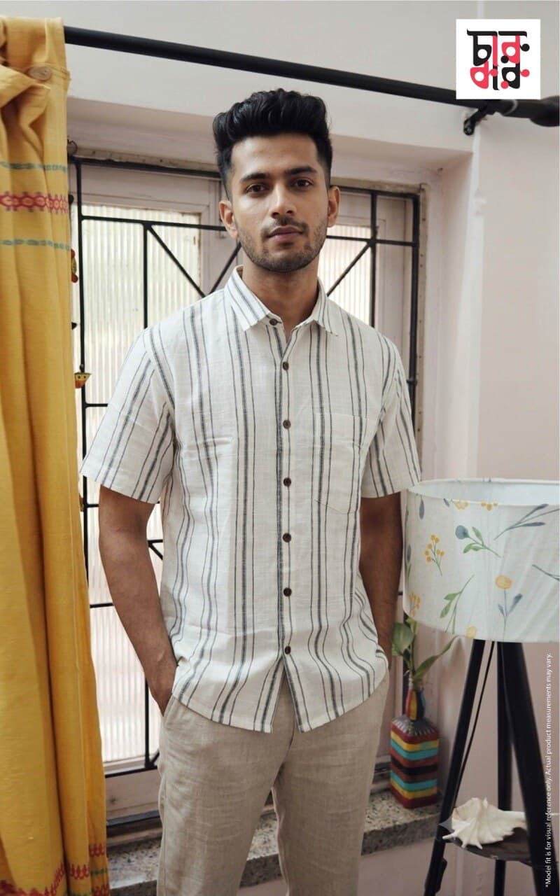 Off White Three Striped Shirt