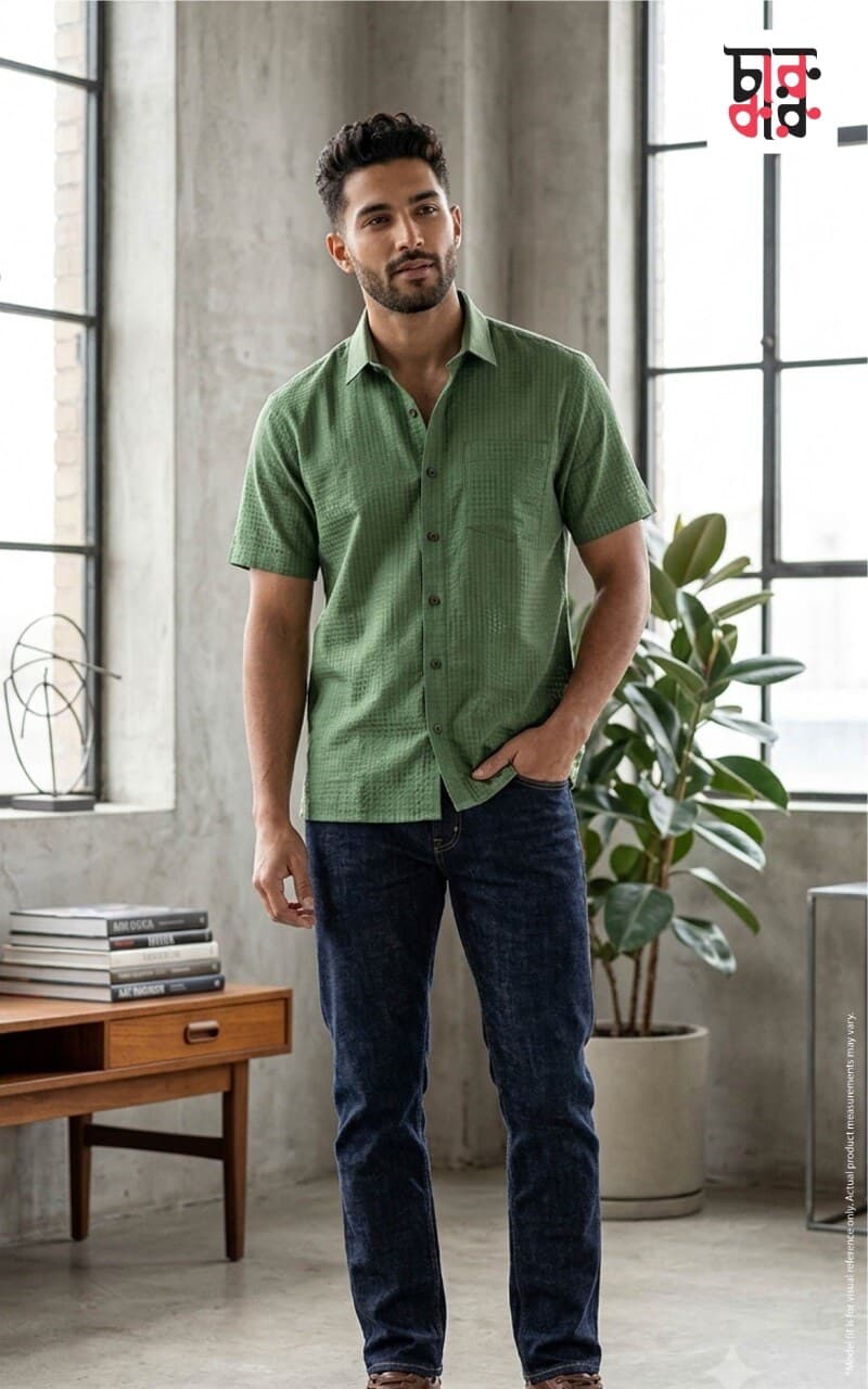 Green Ochre Check Shirt